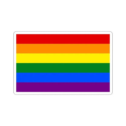 Gay Pride Flag - STICKER Vinyl Kiss-Cut Decal 6 Inch White - The Sticker Space