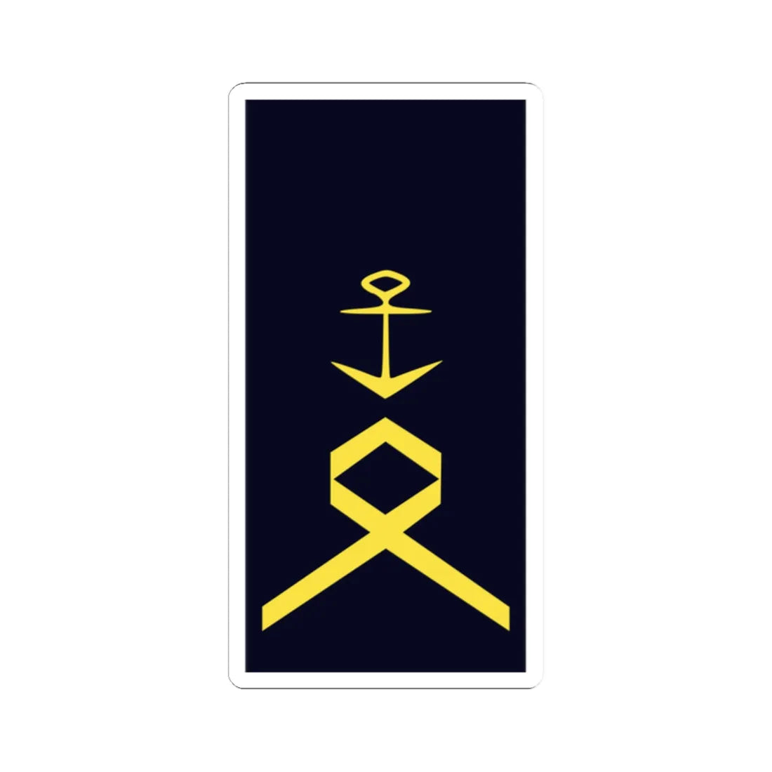 GE NAVY OR 7 HptBtsm (Military Rank) STICKER Vinyl Kiss-Cut Decal 2 Inch White - The Sticker Space