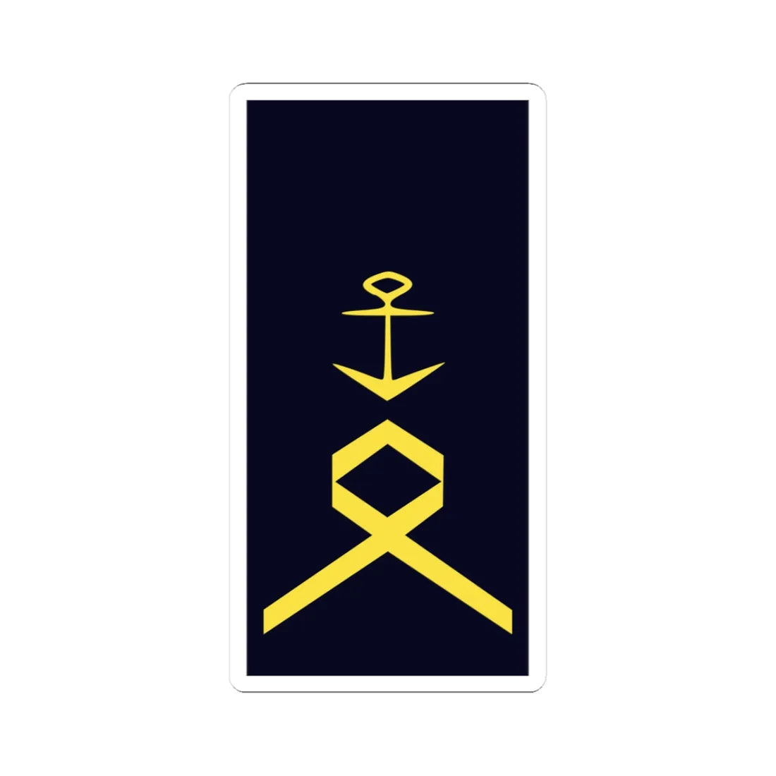 GE NAVY OR 7 HptBtsm (Military Rank) STICKER Vinyl Kiss-Cut Decal 3 Inch White - The Sticker Space