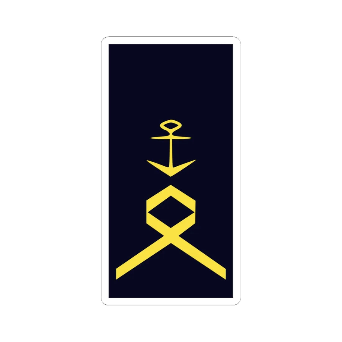 GE NAVY OR 7 HptBtsm (Military Rank) STICKER Vinyl Kiss-Cut Decal 4 Inch White - The Sticker Space