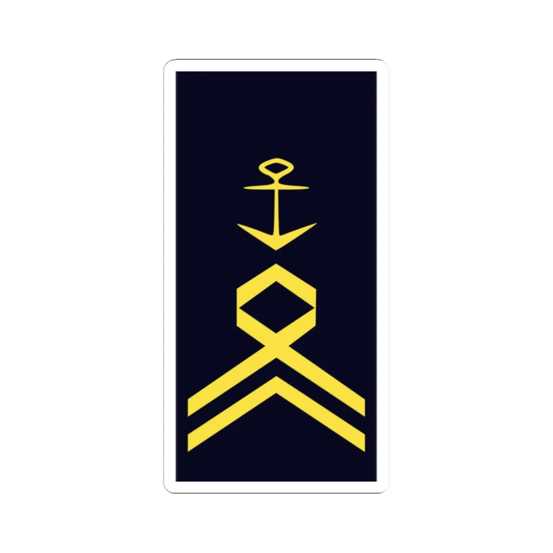 GE NAVY OR 8 StBtsm (Military Rank) STICKER Vinyl Kiss-Cut Decal 2 Inch White - The Sticker Space
