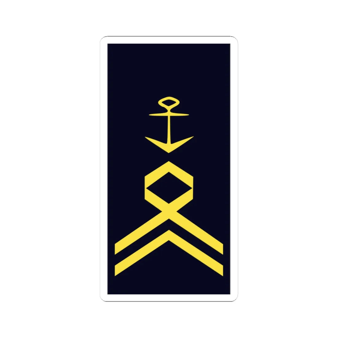 GE NAVY OR 8 StBtsm (Military Rank) STICKER Vinyl Kiss-Cut Decal 3 Inch White - The Sticker Space