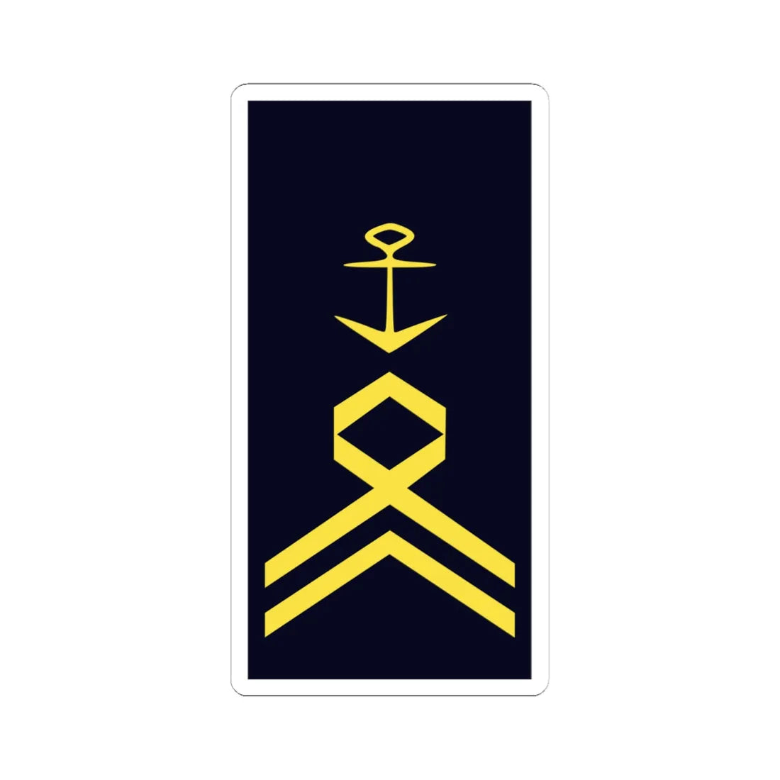 GE NAVY OR 8 StBtsm (Military Rank) STICKER Vinyl Kiss-Cut Decal 4 Inch White - The Sticker Space