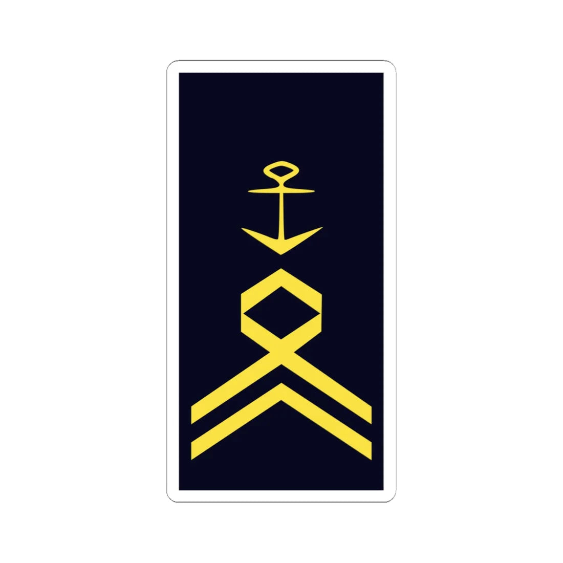 GE NAVY OR 8 StBtsm (Military Rank) STICKER Vinyl Kiss-Cut Decal 6 Inch White - The Sticker Space