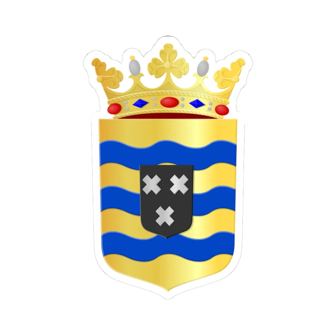 Gemeentewapen Drimmelen (Netherlands) (Coat of Arms) STICKER Vinyl Kiss-Cut Decal 3 Inch White - The Sticker Space