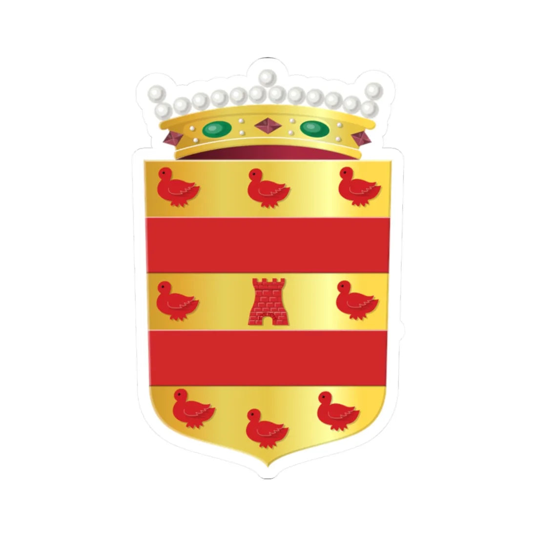 Gemeentewapen van Land van Cuijk (Netherlands) (Coat of Arms) STICKER Vinyl Kiss-Cut Decal 2 Inch White - The Sticker Space