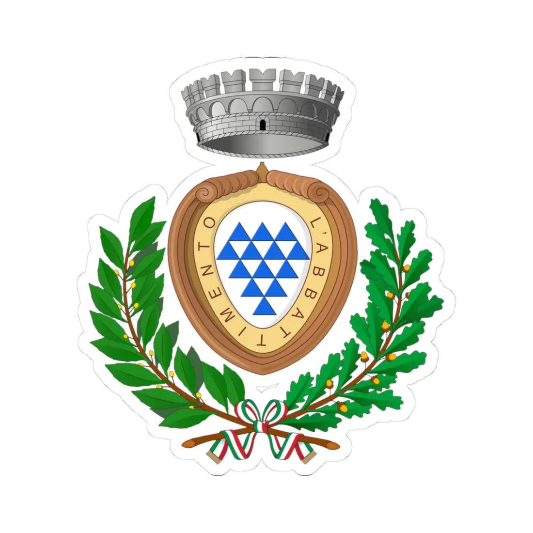 Genazzano-Stemma (Italy) (Coat of Arms) STICKER Vinyl Kiss-Cut Decal 3 Inch White - The Sticker Space