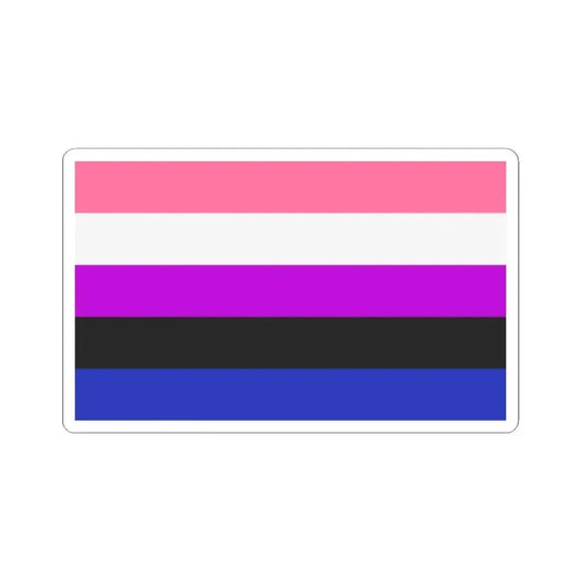 Genderfluidity Pride Flag - STICKER Vinyl Kiss-Cut Decal 2 Inch White - The Sticker Space