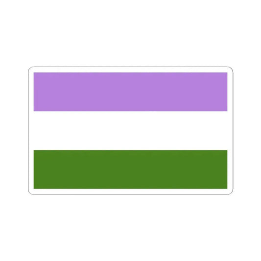 Genderqueer Pride Flag - STICKER Vinyl Kiss-Cut Decal 2 Inch White - The Sticker Space