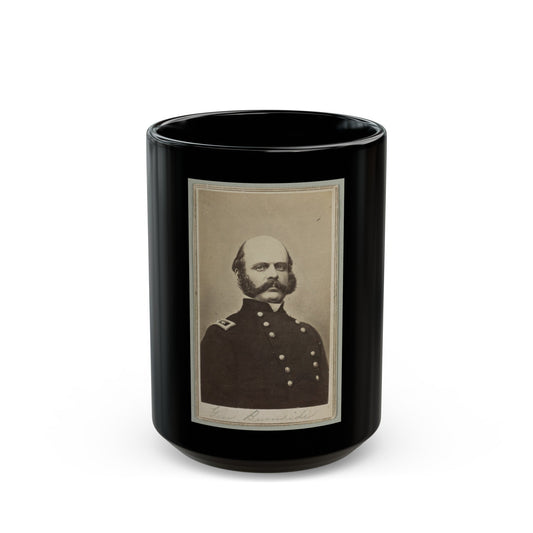 General Ambrose E. Burnside, Head-And-Shoulders Portrait, Facing Slightly Right, Wearing Military Uniform (U.S. Civil War) Black Coffee Mug-15oz-The Sticker Space