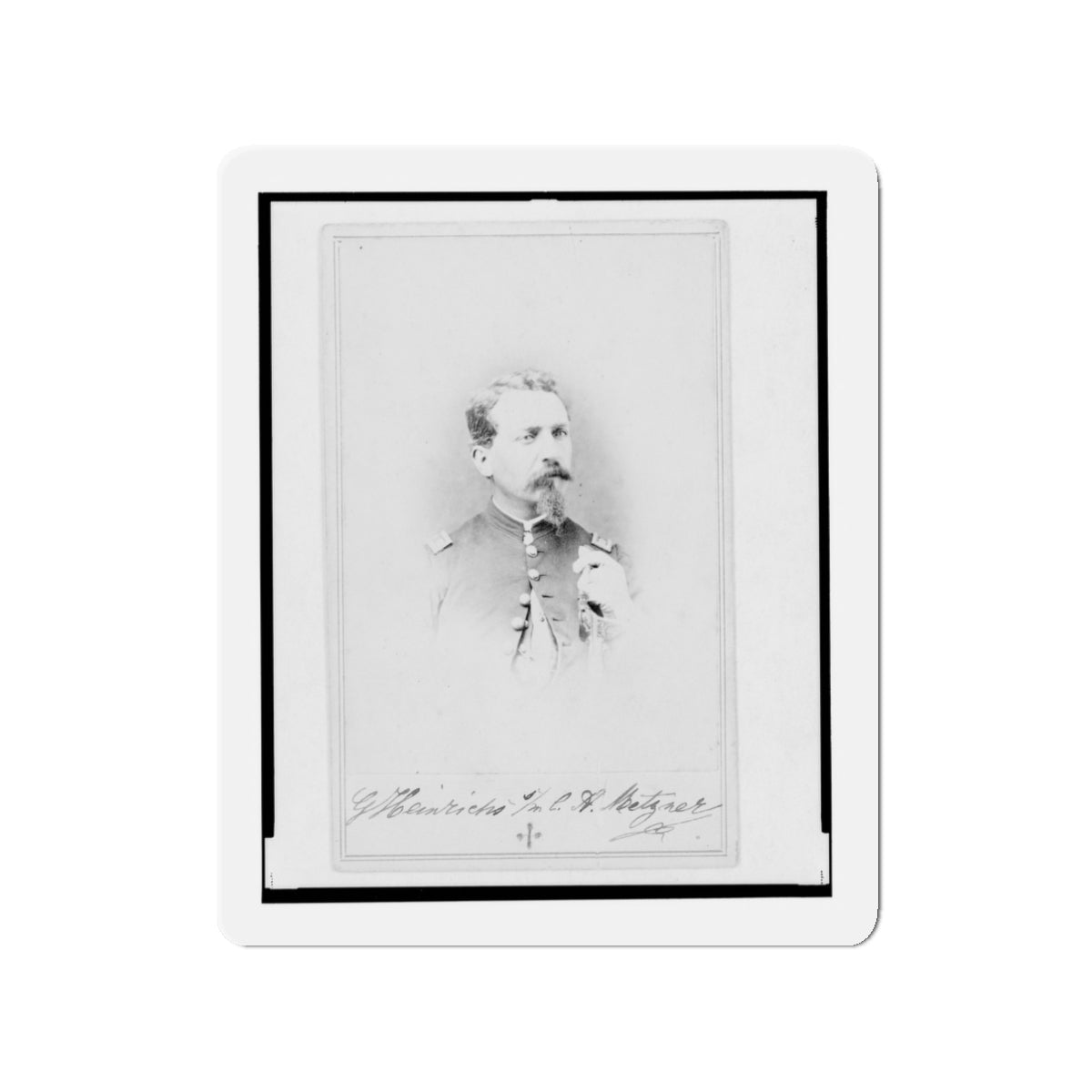 General Gustav Heinrichs, Union Officer, Half-Length Portrait, Facing Front (U.S. Civil War) Refrigerator Magnet-3" x 3"-The Sticker Space