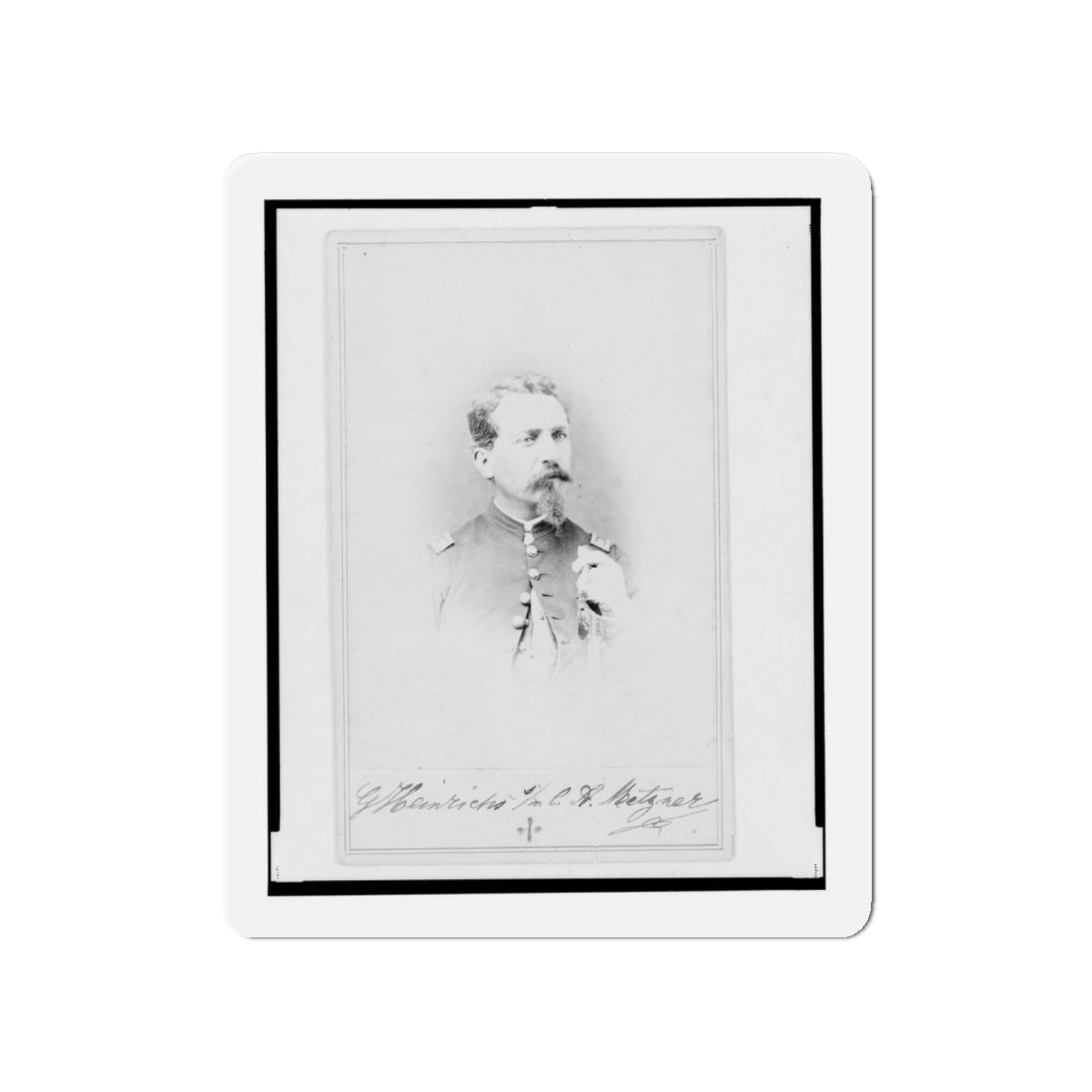 General Gustav Heinrichs, Union Officer, Half-Length Portrait, Facing Front (U.S. Civil War) Refrigerator Magnet-4" x 4"-The Sticker Space