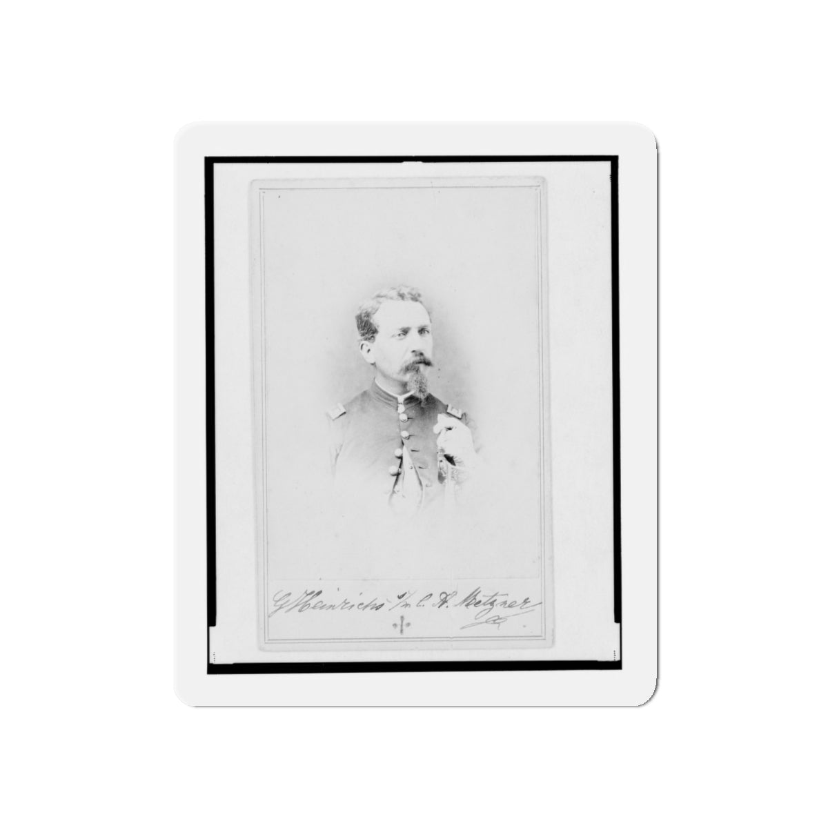 General Gustav Heinrichs, Union Officer, Half-Length Portrait, Facing Front (U.S. Civil War) Refrigerator Magnet-5" x 5"-The Sticker Space