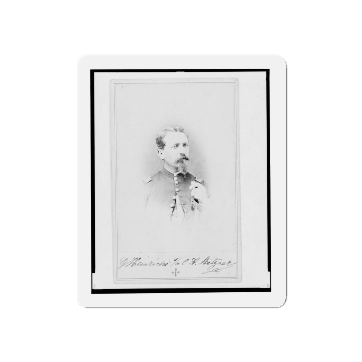 General Gustav Heinrichs, Union Officer, Half-Length Portrait, Facing Front (U.S. Civil War) Refrigerator Magnet-6 × 6"-The Sticker Space