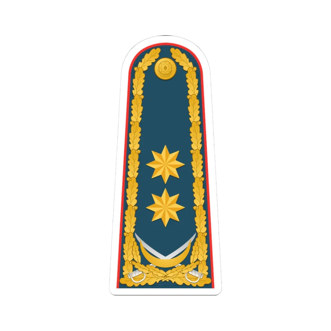 General leytenant AzDSX rəisi (Azerbaijan) (Military Rank) STICKER Vinyl Kiss-Cut Decal 3 Inch White - The Sticker Space