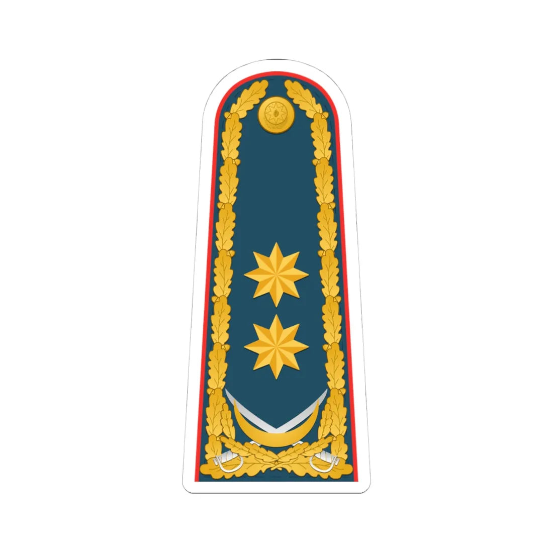 General leytenant AzDSX rəisi (Azerbaijan) (Military Rank) STICKER Vinyl Kiss-Cut Decal 4 Inch White - The Sticker Space