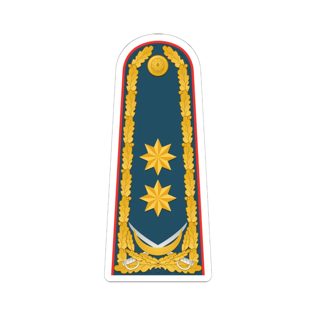 General leytenant AzDSX rəisi (Azerbaijan) (Military Rank) STICKER Vinyl Kiss-Cut Decal 6 Inch White - The Sticker Space