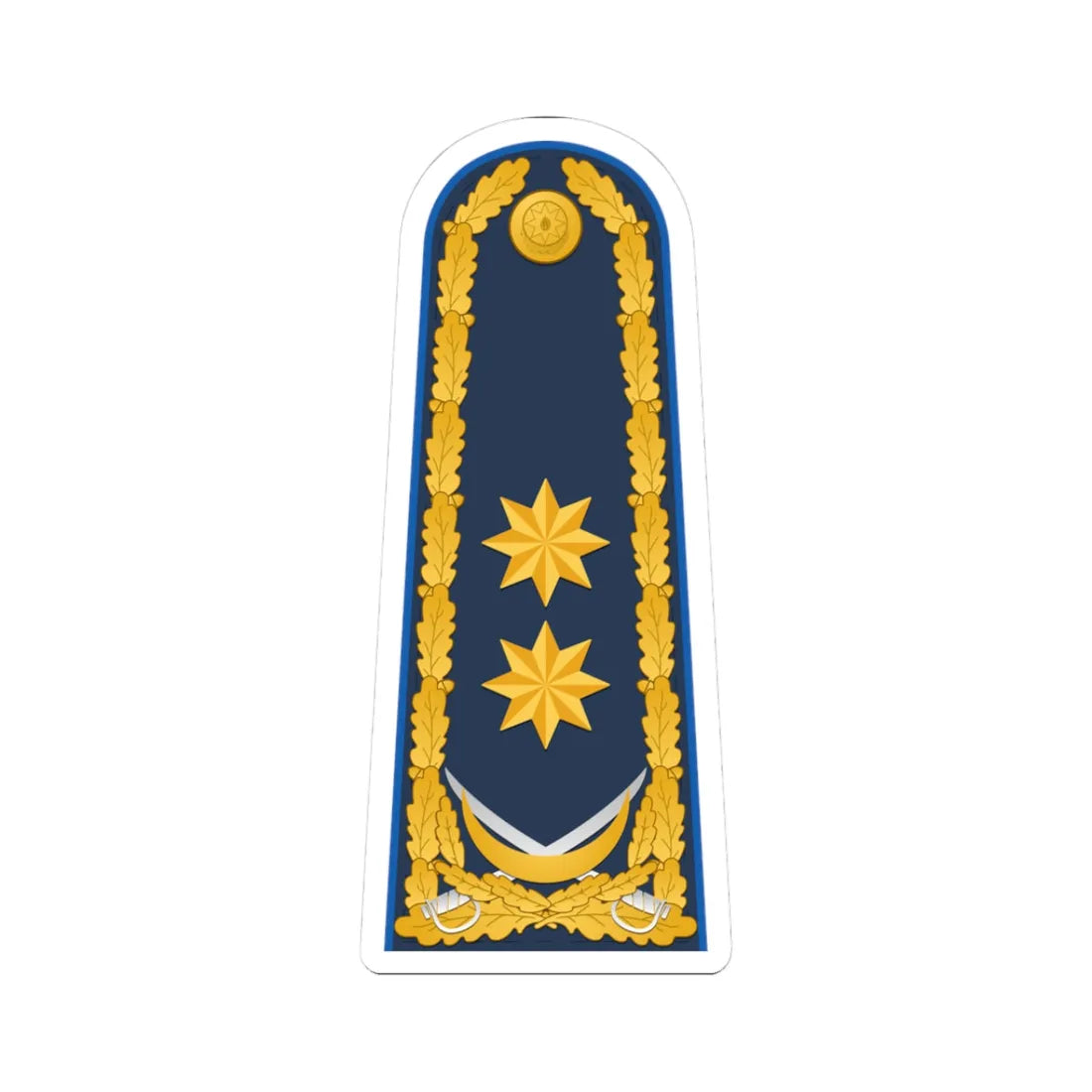 General leytenant AzXKX rəisi (Azerbaijan) (Military Rank) STICKER Vinyl Kiss-Cut Decal 3 Inch White - The Sticker Space
