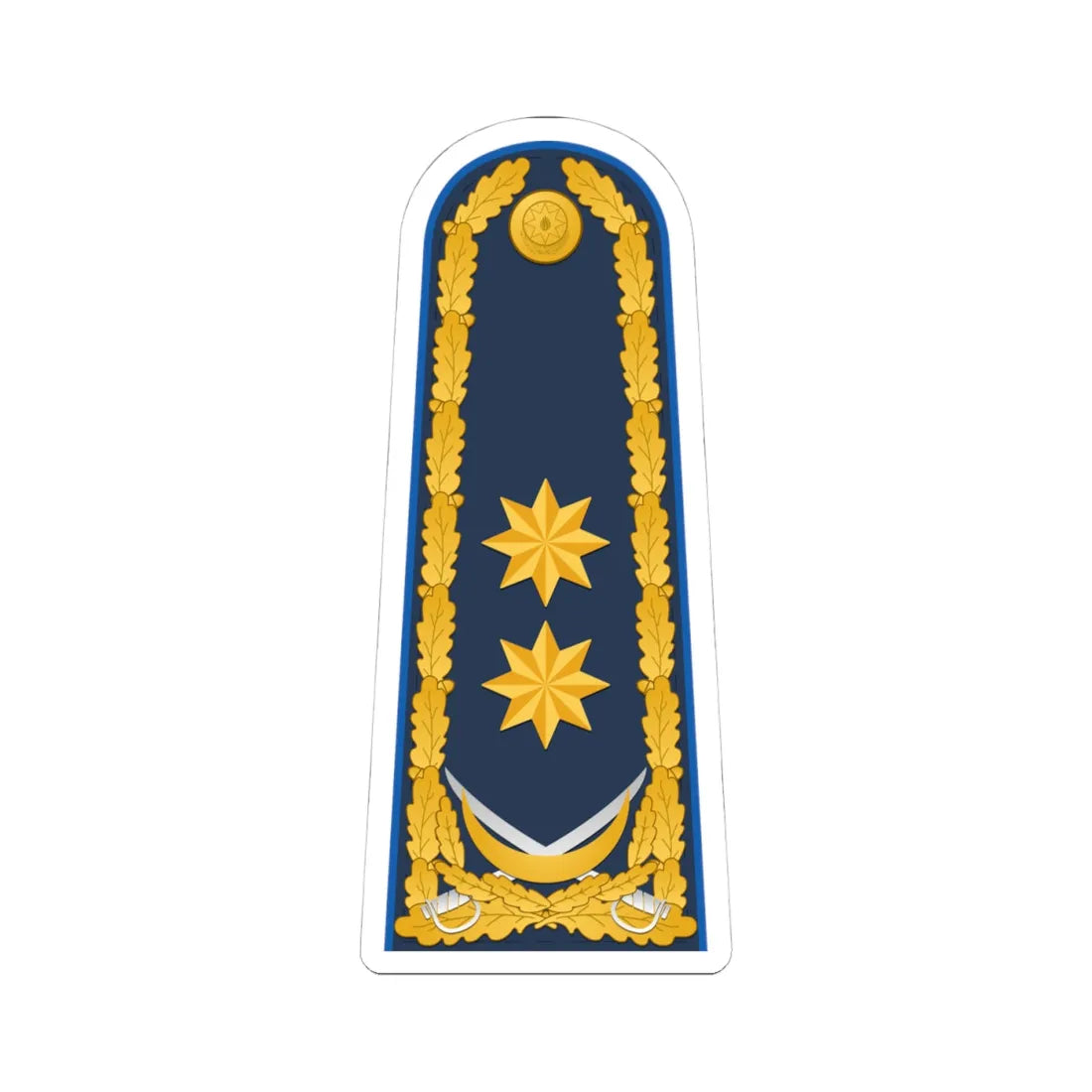 General leytenant AzXKX rəisi (Azerbaijan) (Military Rank) STICKER Vinyl Kiss-Cut Decal 4 Inch White - The Sticker Space