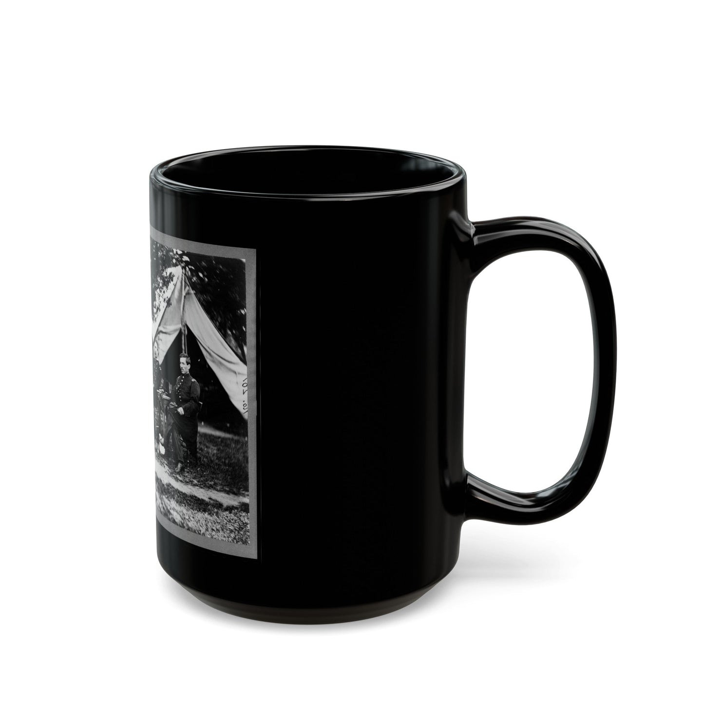 General Napoleon Bonaparte Mclaughlen And Staff Near Washington, D.C. (U.S. Civil War) Black Coffee Mug-The Sticker Space