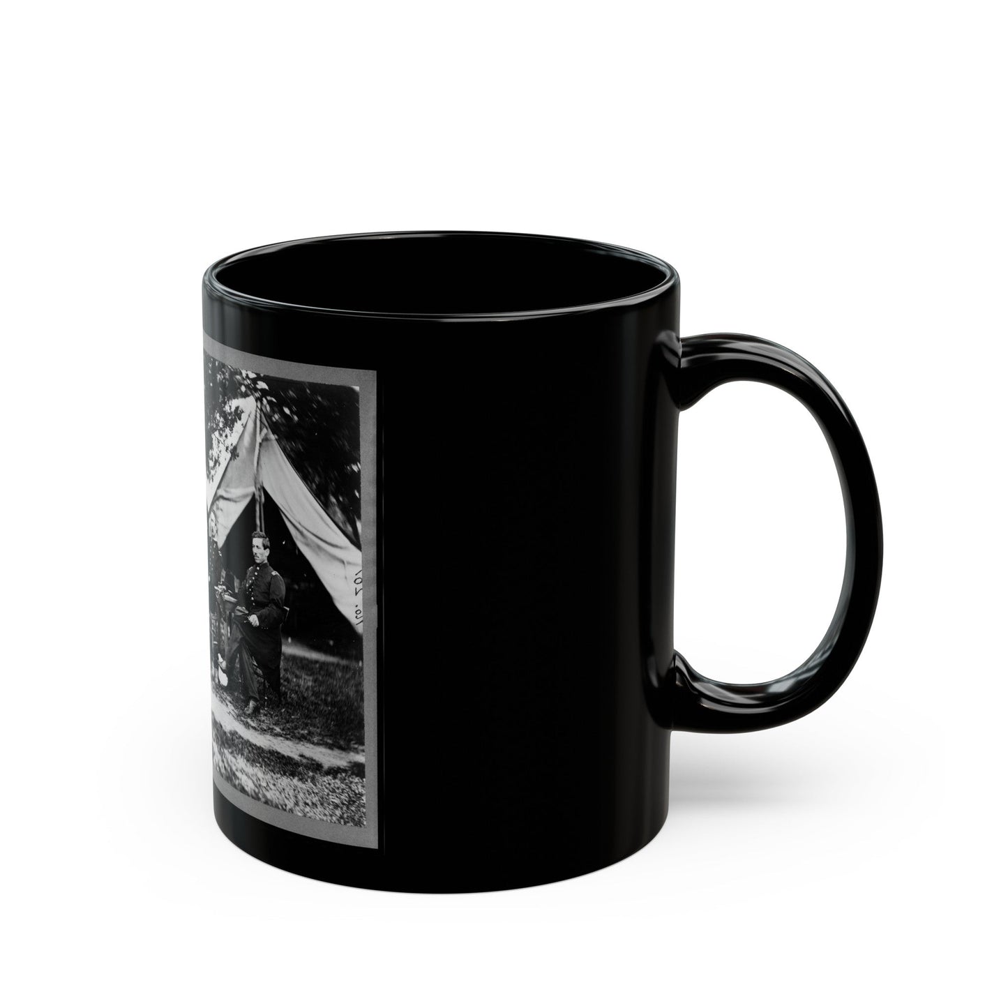 General Napoleon Bonaparte Mclaughlen And Staff Near Washington, D.C. (U.S. Civil War) Black Coffee Mug-The Sticker Space