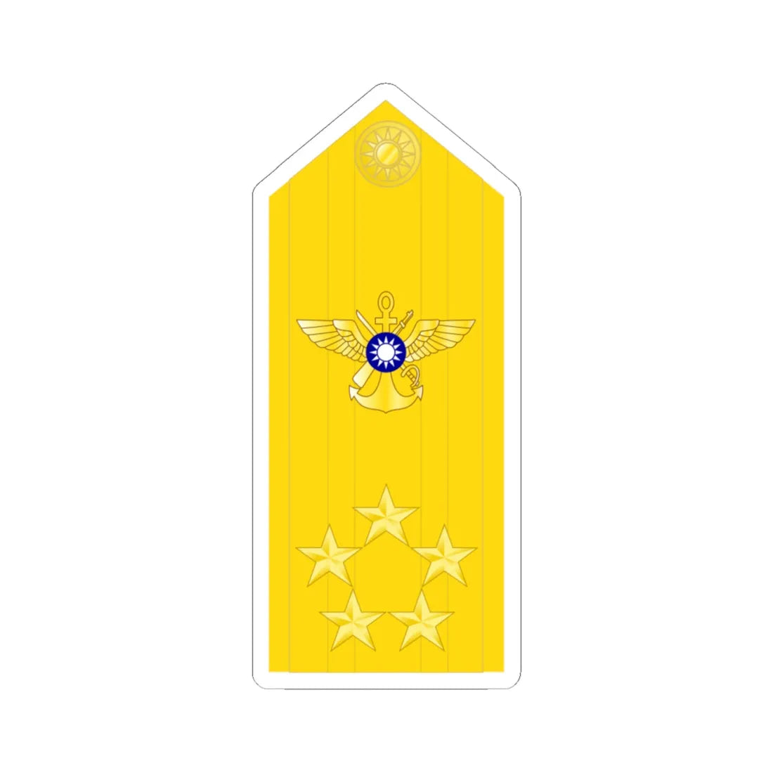 General Special Class rank insignia ROC (China) (Military Rank) STICKER Vinyl Kiss-Cut Decal 6 Inch White - The Sticker Space