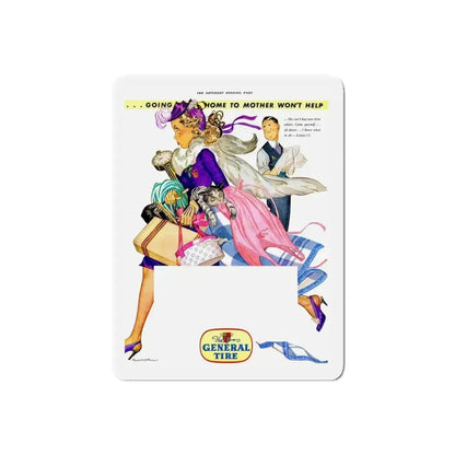 General Tire advertisement, The Saturday Evening Post (Magazine Illustration) Refrigerator Magnet 6 Inch Die-Cut - The Sticker Space