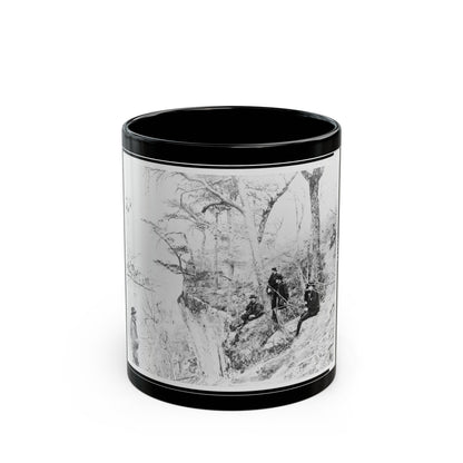 General Ulysses S. Grant And Five Other Men On Lookout Mountain, Tennessee (U.S. Civil War) Black Coffee Mug-11oz-The Sticker Space