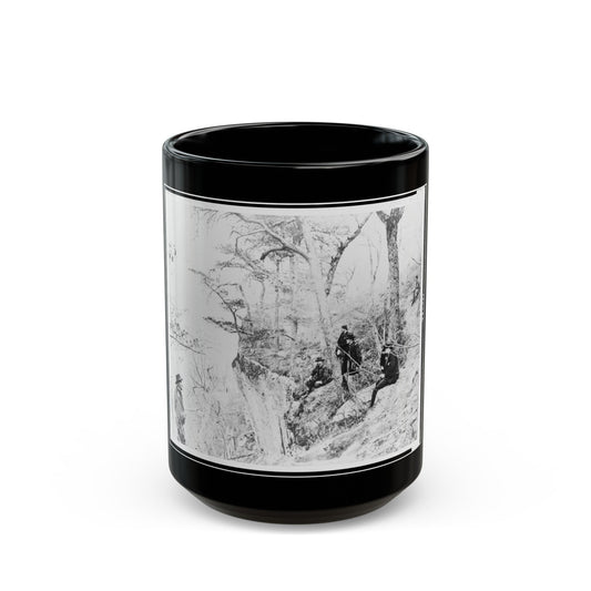 General Ulysses S. Grant And Five Other Men On Lookout Mountain, Tennessee (U.S. Civil War) Black Coffee Mug-15oz-The Sticker Space