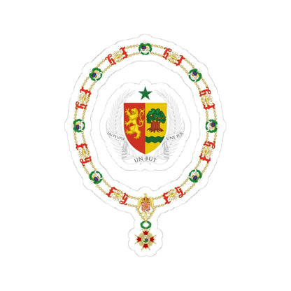 Generic Coat of Arms of Presidents of Senegal Order of Isabella the Catholic (Senegal) (Coat of Arms) STICKER Vinyl Kiss-Cut Decal 4 Inch White - The Sticker Space
