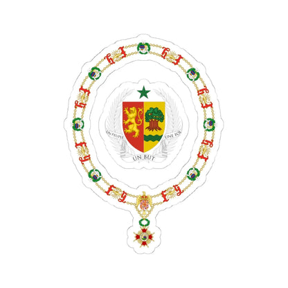 Generic Coat of Arms of Presidents of Senegal Order of Isabella the Catholic (Senegal) (Coat of Arms) STICKER Vinyl Kiss-Cut Decal 6 Inch White - The Sticker Space
