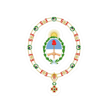 Generic Coat of Arms of the President of Argentina Order of Isabella the Catholic (Argentina) (Coat of Arms) STICKER Vinyl Kiss-Cut Decal 2 Inch White - The Sticker Space