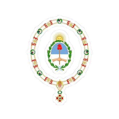 Generic Coat of Arms of the President of Argentina Order of Isabella the Catholic (Argentina) (Coat of Arms) STICKER Vinyl Kiss-Cut Decal 3 Inch White - The Sticker Space