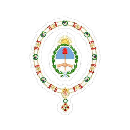 Generic Coat of Arms of the President of Argentina Order of Isabella the Catholic (Argentina) (Coat of Arms) STICKER Vinyl Kiss-Cut Decal 4 Inch White - The Sticker Space