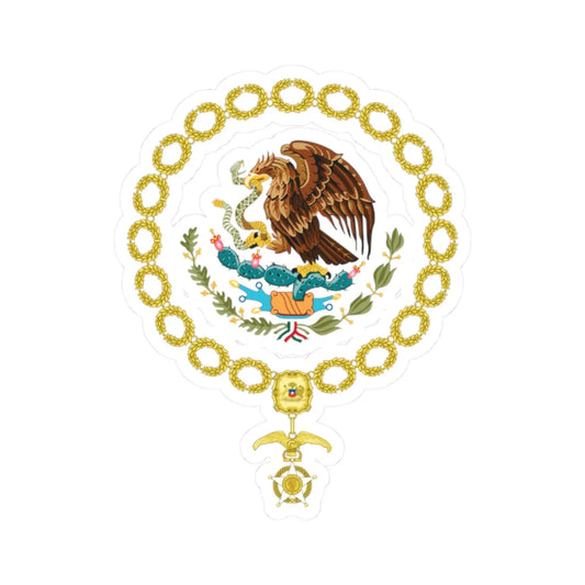 Generic Coat of Arms of the President of Mexico Chilean Order of Merit (Mexico) (Coat of Arms) STICKER Vinyl Kiss-Cut Decal 2 Inch White - The Sticker Space