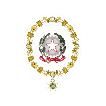 Generic Emblem of Italy Order of Charles III (Italy) (Coat of Arms) STICKER Vinyl Kiss-Cut Decal 2 Inch White - The Sticker Space
