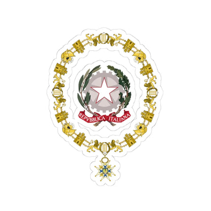Generic Emblem of Italy Order of Charles III (Italy) (Coat of Arms) STICKER Vinyl Kiss-Cut Decal 4 Inch White - The Sticker Space