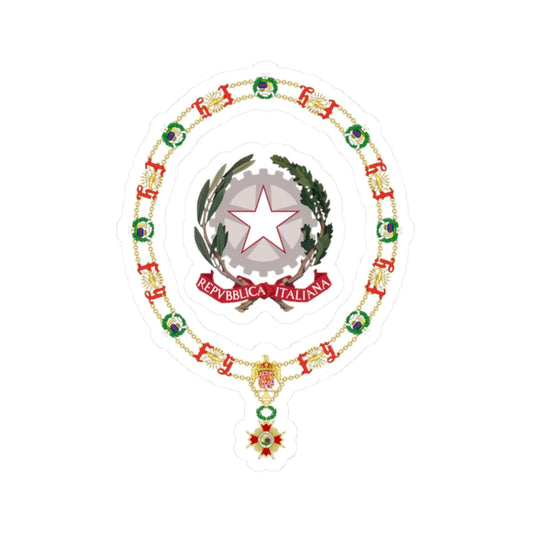 Generic Emblem of Italy Order of Isabella the Catholic (Italy) (Coat of Arms) STICKER Vinyl Kiss-Cut Decal 2 Inch White - The Sticker Space