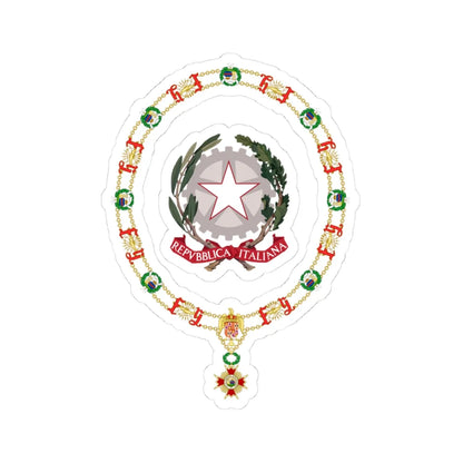 Generic Emblem of Italy Order of Isabella the Catholic (Italy) (Coat of Arms) STICKER Vinyl Kiss-Cut Decal 3 Inch White - The Sticker Space