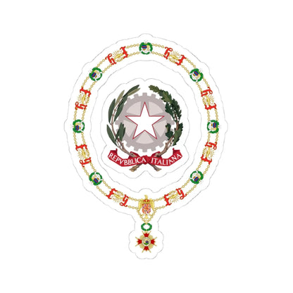 Generic Emblem of Italy Order of Isabella the Catholic (Italy) (Coat of Arms) STICKER Vinyl Kiss-Cut Decal 4 Inch White - The Sticker Space