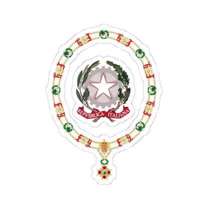Generic Emblem of Italy Order of Isabella the Catholic (Italy) (Coat of Arms) STICKER Vinyl Kiss-Cut Decal 6 Inch White - The Sticker Space