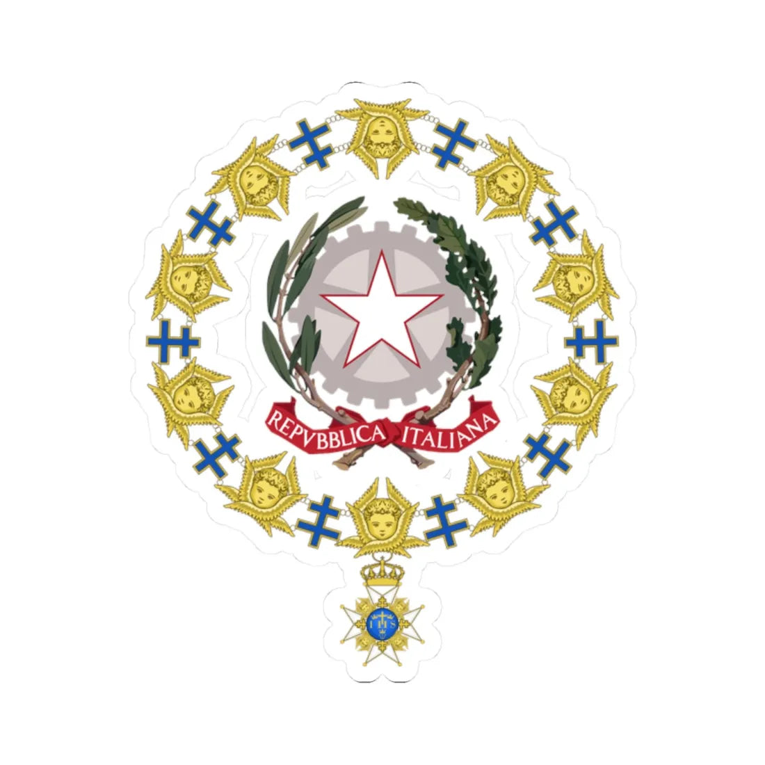 Generic Emblem of Italy Order of the Seraphim (Italy) (Coat of Arms) STICKER Vinyl Kiss-Cut Decal - The Sticker Space