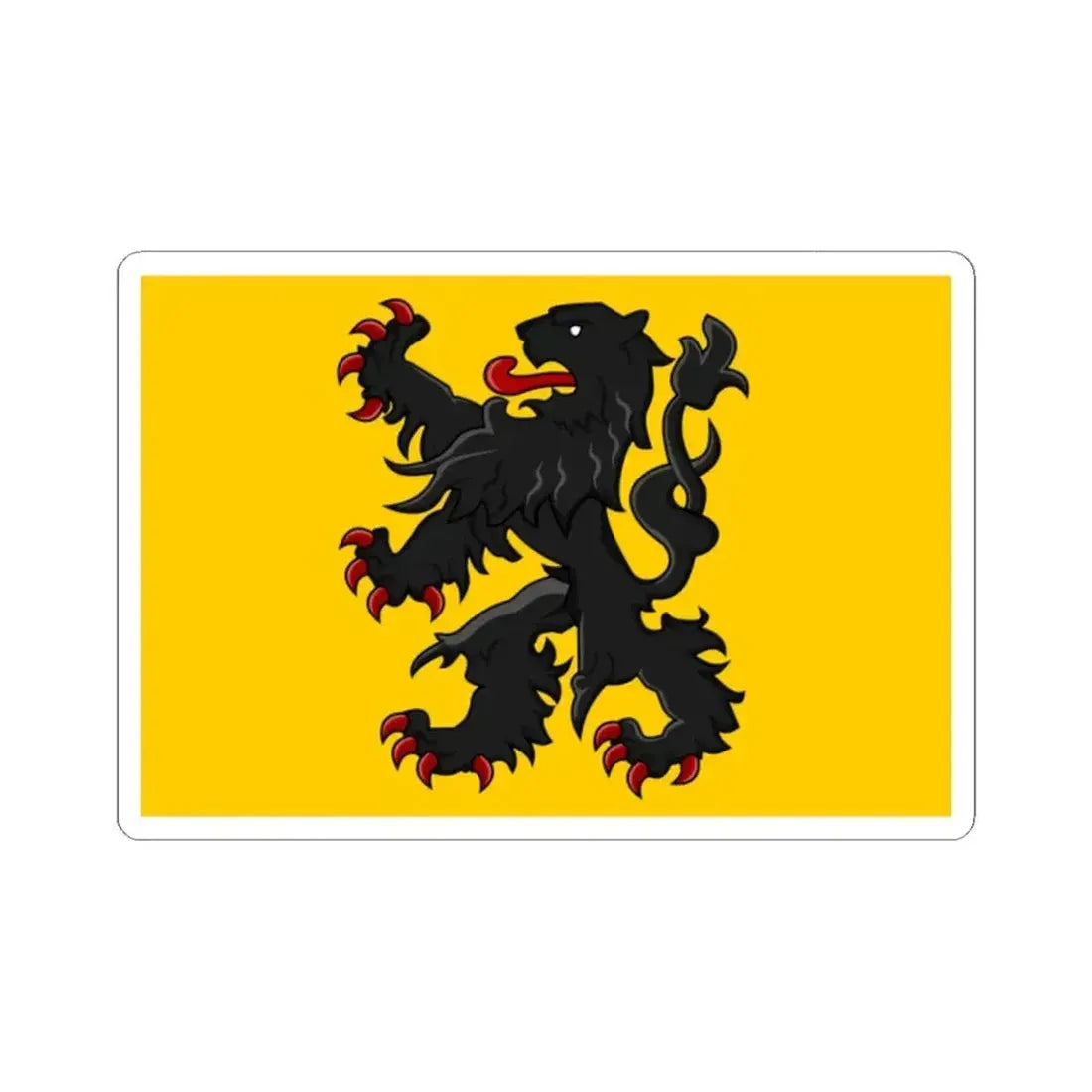 Generieke vlag van Vlaanderen (Belgium) STICKER Vinyl Kiss-Cut Decal 2 Inch White - The Sticker Space