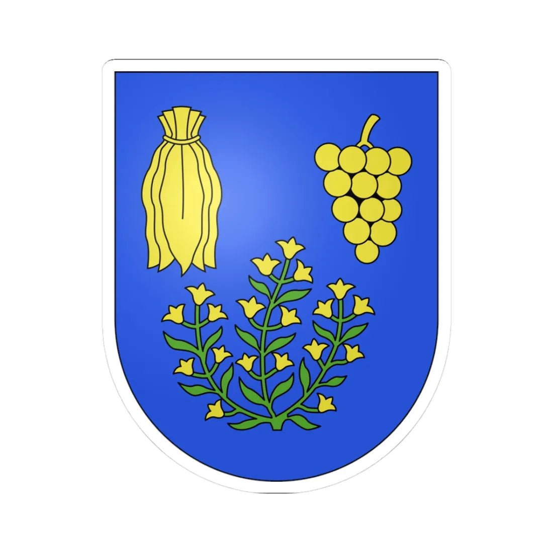 Genestrerio-coat of arms (Switzerland) (Coat of Arms) STICKER Vinyl Kiss-Cut Decal 3 Inch White - The Sticker Space