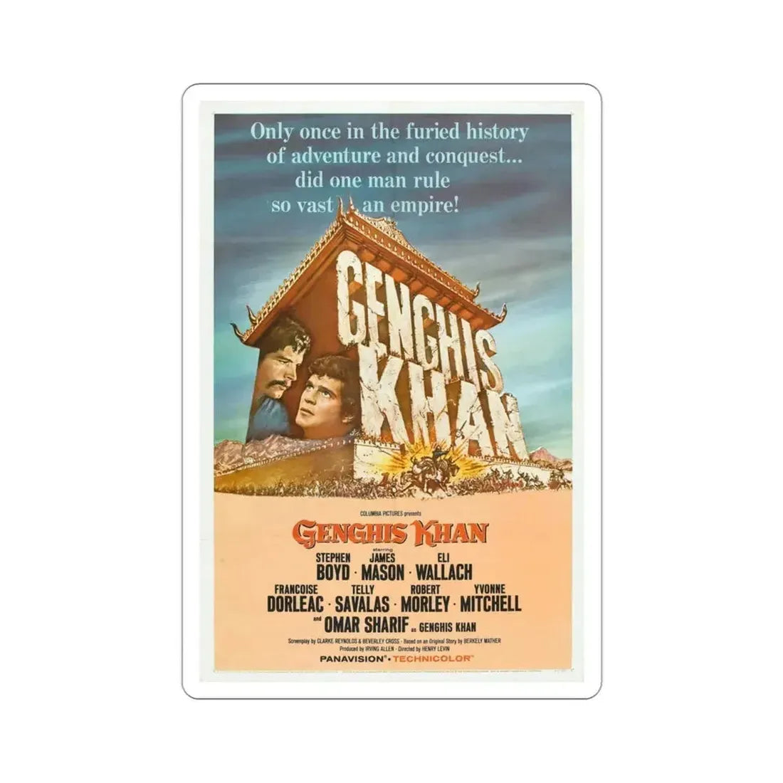 Genghis Khan 1965 Movie Poster STICKER Vinyl Die-Cut Decal 3 Inch - The Sticker Space