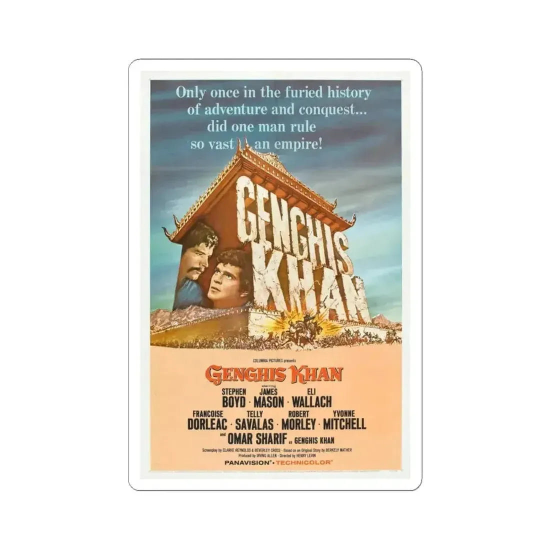 Genghis Khan 1965 Movie Poster - STICKER Vinyl Kiss-Cut Decal 6 Inch White - The Sticker Space