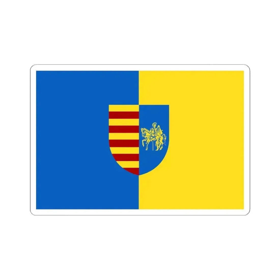 Genk vlag (Belgium) STICKER Vinyl Kiss-Cut Decal 6 Inch White - The Sticker Space