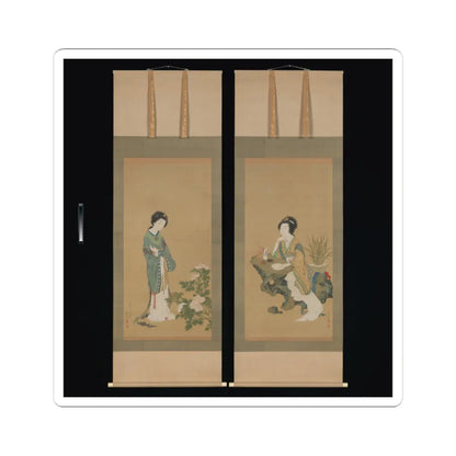 Genki (Komai Ki) - Yanji with Orchids and Yang Guifei with Peonies - 1785 v1 - STICKER Vinyl Kiss-Cut Decal