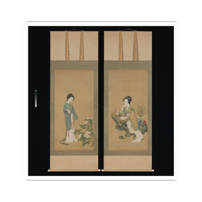 Genki (Komai Ki) - Yanji with Orchids and Yang Guifei with Peonies - 1785 v1 - STICKER Vinyl Kiss-Cut Decal