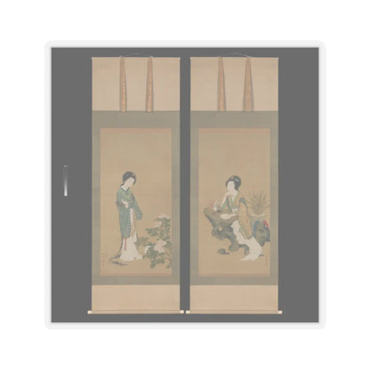 Genki (Komai Ki) - Yanji with Orchids and Yang Guifei with Peonies - 1785 v1 - STICKER Vinyl Kiss-Cut Decal